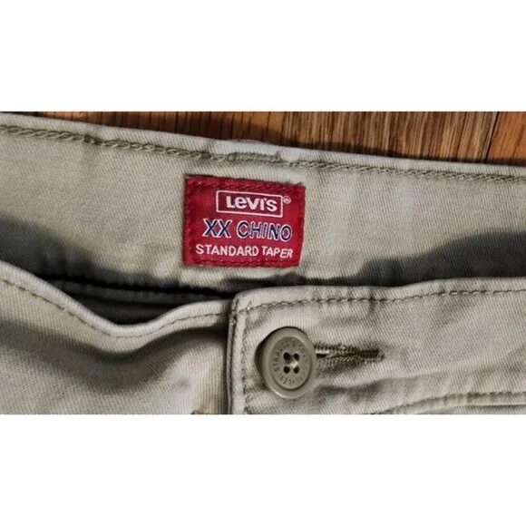 Levi's Chino XX Standard Taper Chino Pants Size 29/30 Khaki Beige Flex Stretch - Picture 3 of 10